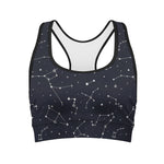 Constellation Stars Pattern Print Women's Sports Bra