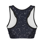 Constellation Stars Pattern Print Women's Sports Bra