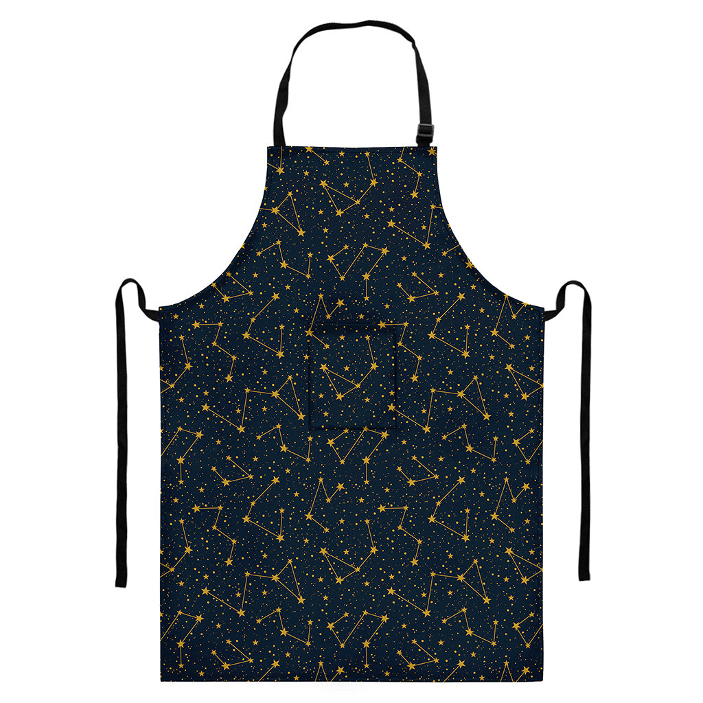 Constellation Symbols Pattern Print Bib Apron With Pocket