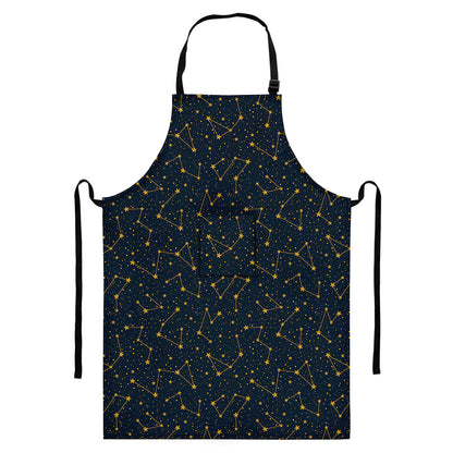 Constellation Symbols Pattern Print Bib Apron With Pocket