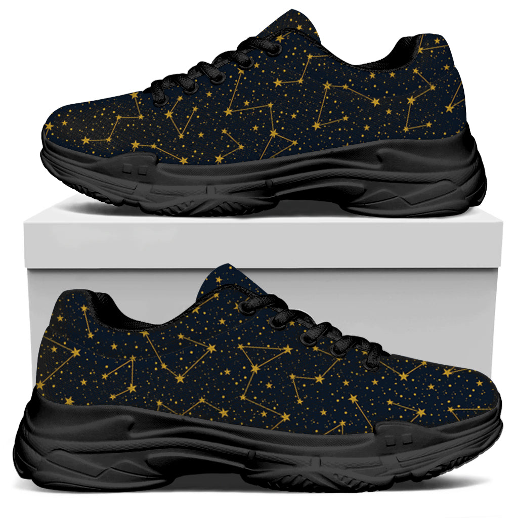 Constellation Symbols Pattern Print Black Chunky Shoes