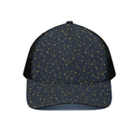 Constellation Symbols Pattern Print Black Mesh Trucker Cap