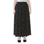 Constellation Symbols Pattern Print Chiffon Maxi Skirt