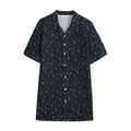 Constellation Symbols Pattern Print Cotton Hawaiian Shirt