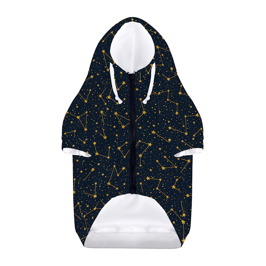 Constellation Symbols Pattern Print Dog Zip Up Hoodie