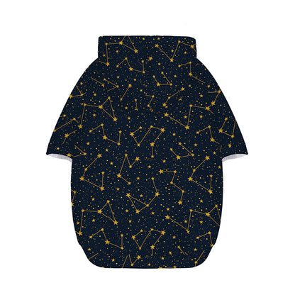Constellation Symbols Pattern Print Dog Zip Up Hoodie