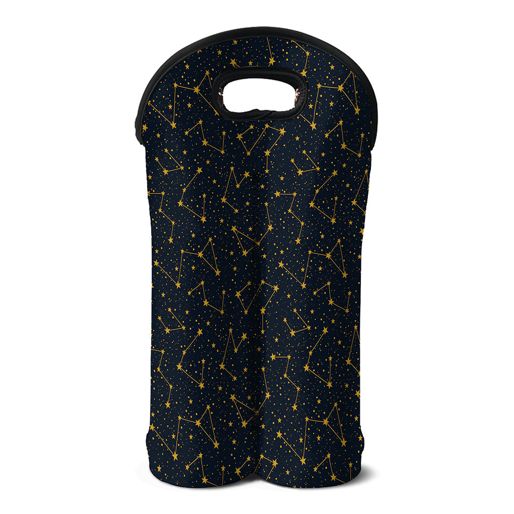 Constellation Symbols Pattern Print Double Neoprene Wine Tote