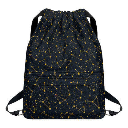 Constellation Symbols Pattern Print Drawstring Backpack