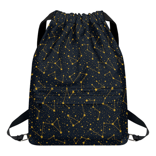 Constellation Symbols Pattern Print Drawstring Backpack