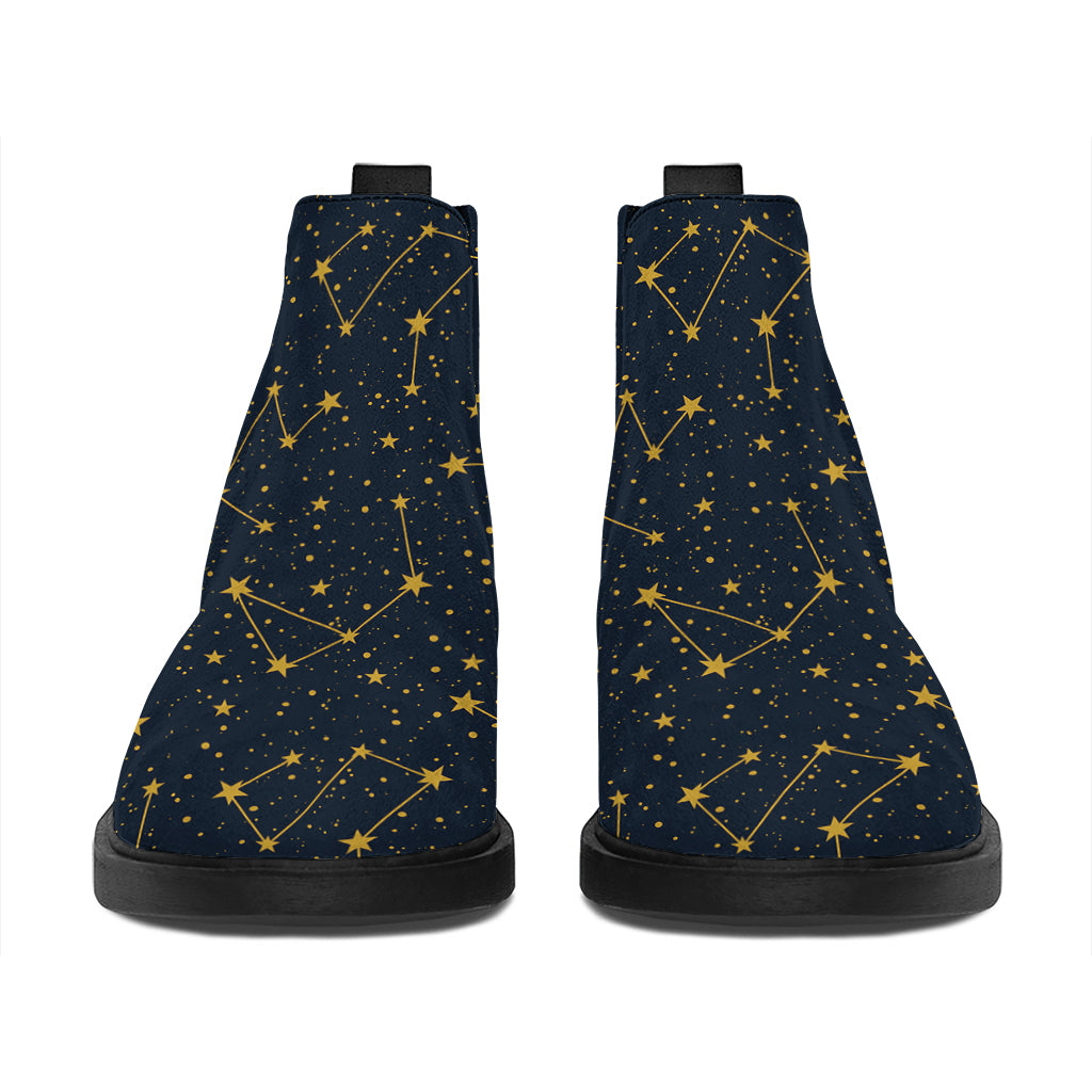 Constellation Symbols Pattern Print Flat Ankle Boots
