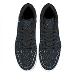 Constellation Symbols Pattern Print High Top Leather Sneakers