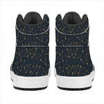 Constellation Symbols Pattern Print High Top Leather Sneakers