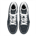 Constellation Symbols Pattern Print High Top Leather Sneakers
