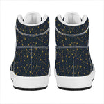 Constellation Symbols Pattern Print High Top Leather Sneakers