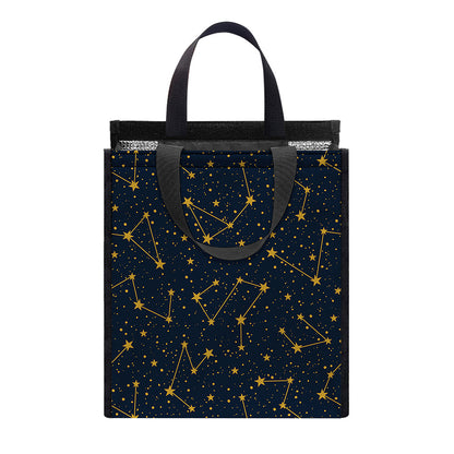 Constellation Symbols Pattern Print Insulated Lunch Tote