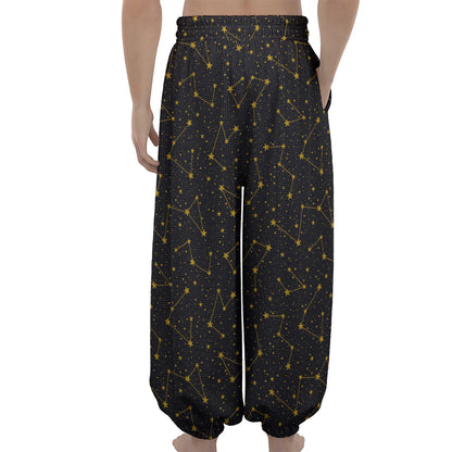 Constellation Symbols Pattern Print Lantern Pants