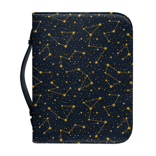 Constellation Symbols Pattern Print Leather Bible Cover