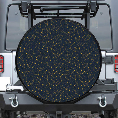 Constellation Symbols Pattern Print Leather Spare Tire Cover