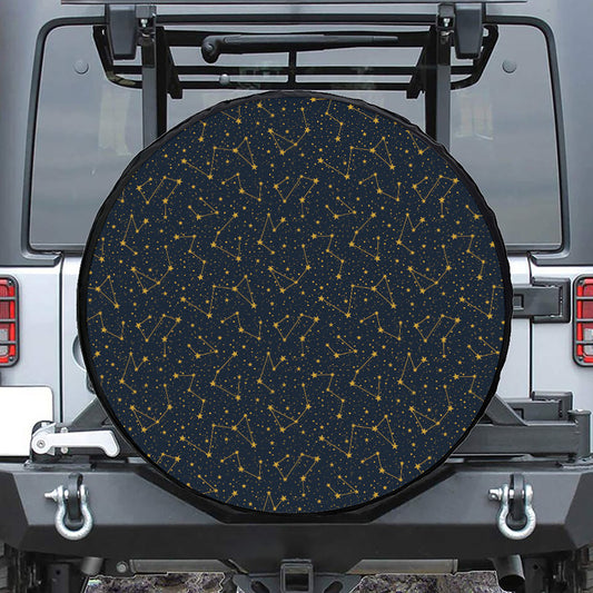 Constellation Symbols Pattern Print Leather Spare Tire Cover