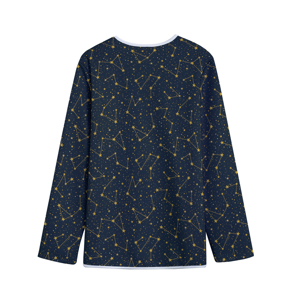 Constellation Symbols Pattern Print Long Sleeve Short Coat