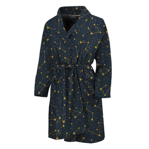 Constellation Symbols Pattern Print Men's Bathrobe