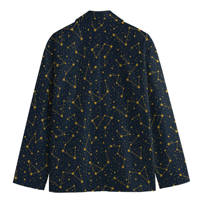 Constellation Symbols Pattern Print Men's Blazer