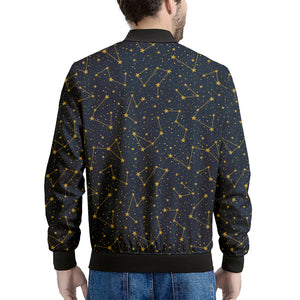 Constellation Symbols Pattern Print Men's Bomber Jacket