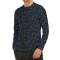 Constellation Symbols Pattern Print Men's Long Sleeve Rash Guard