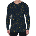 Constellation Symbols Pattern Print Men's Long Sleeve T-Shirt