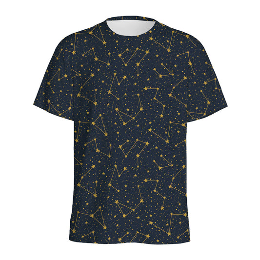Constellation Symbols Pattern Print Men's Sports T-Shirt