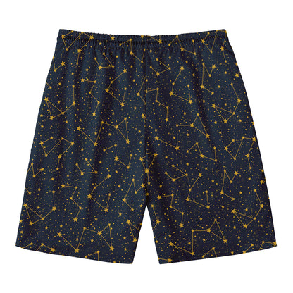 Constellation Symbols Pattern Print Men's Swim Trunks
