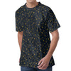 Constellation Symbols Pattern Print Men's Velvet T-Shirt