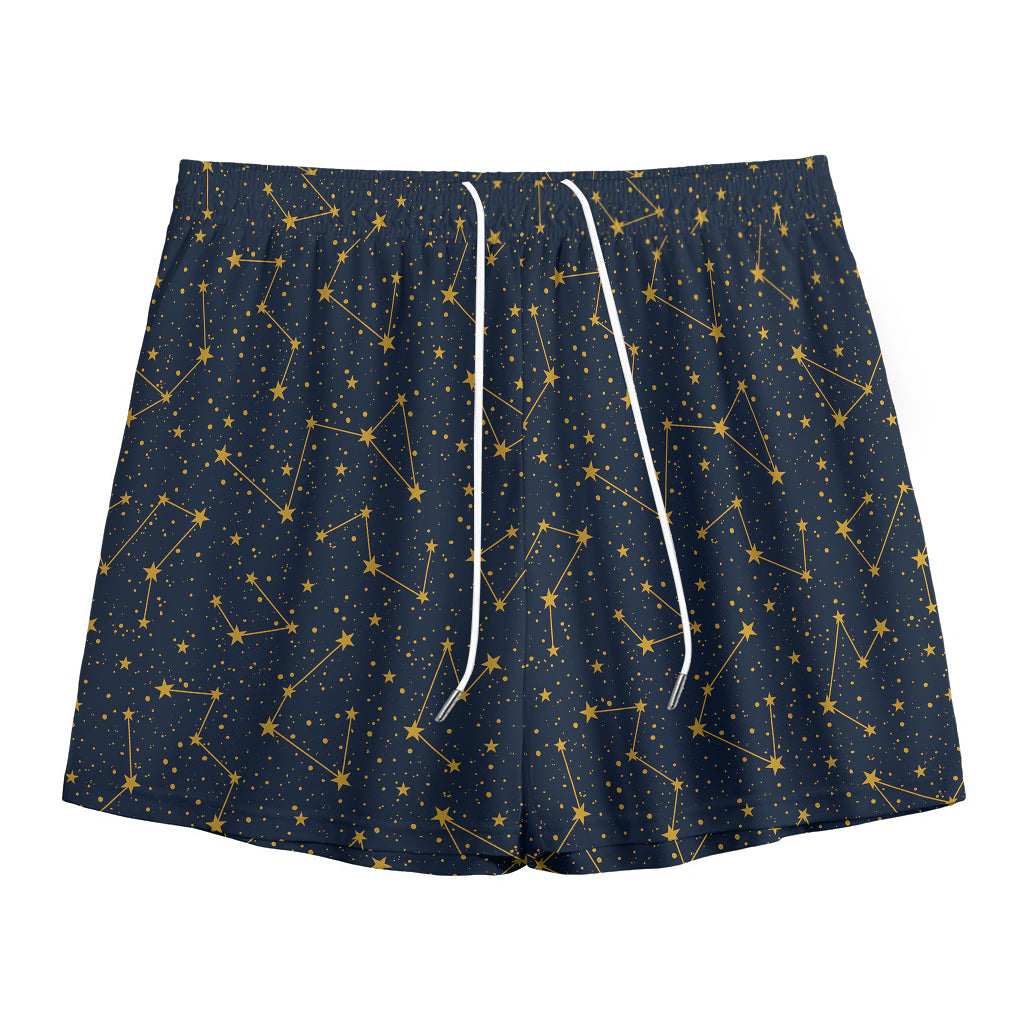 Constellation Symbols Pattern Print Mesh Shorts