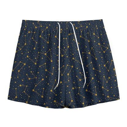 Constellation Symbols Pattern Print Mesh Shorts