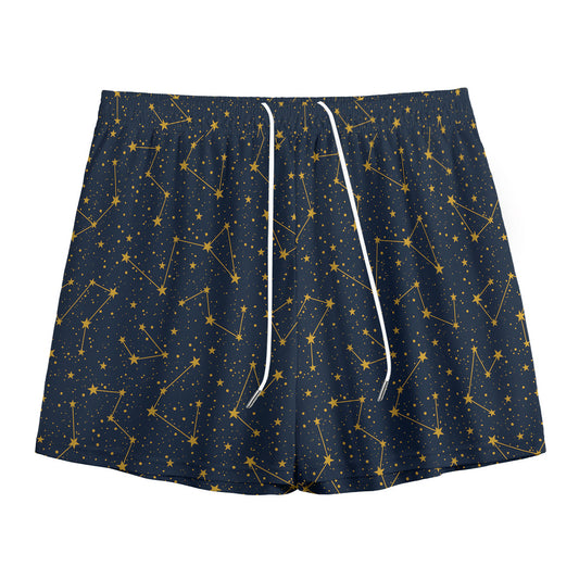 Constellation Symbols Pattern Print Mesh Shorts