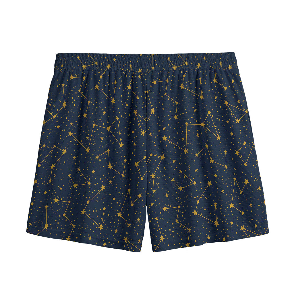 Constellation Symbols Pattern Print Mesh Shorts
