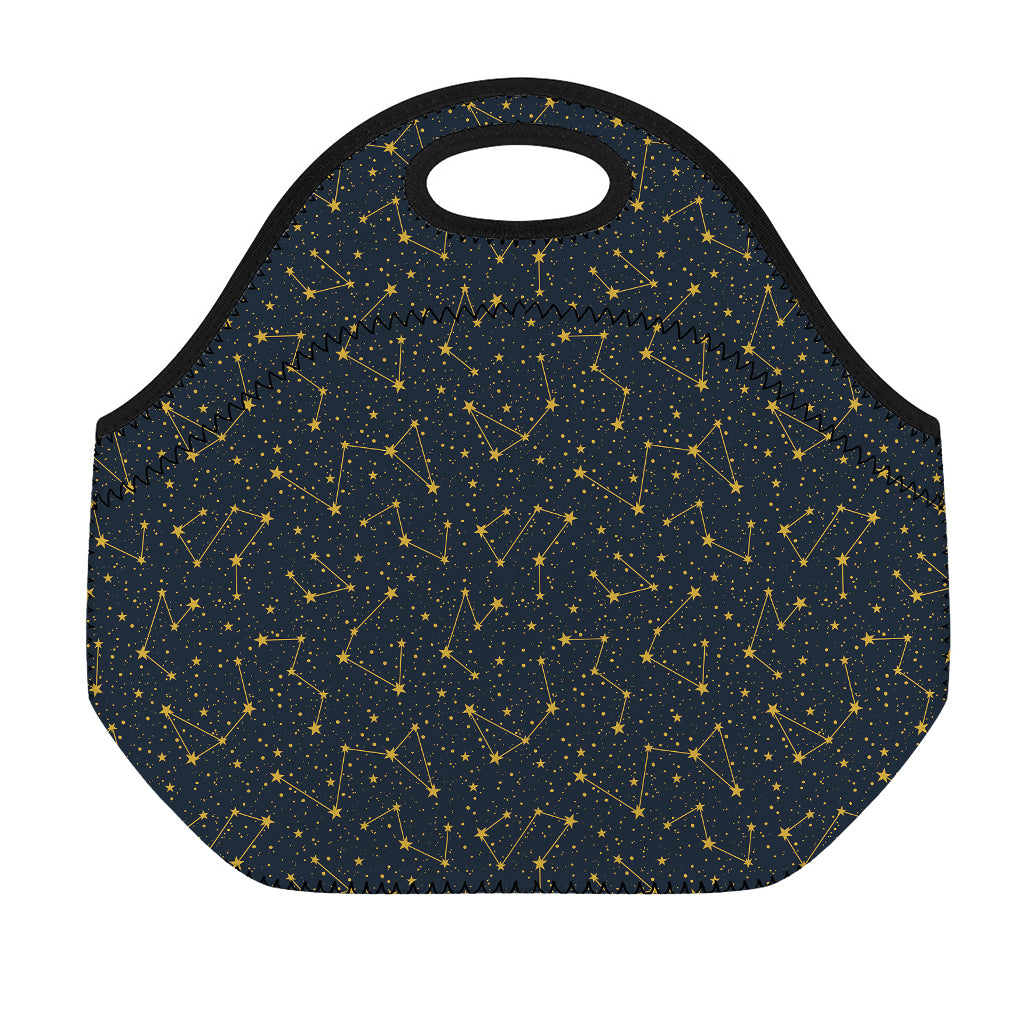 Constellation Symbols Pattern Print Neoprene Lunch Bag