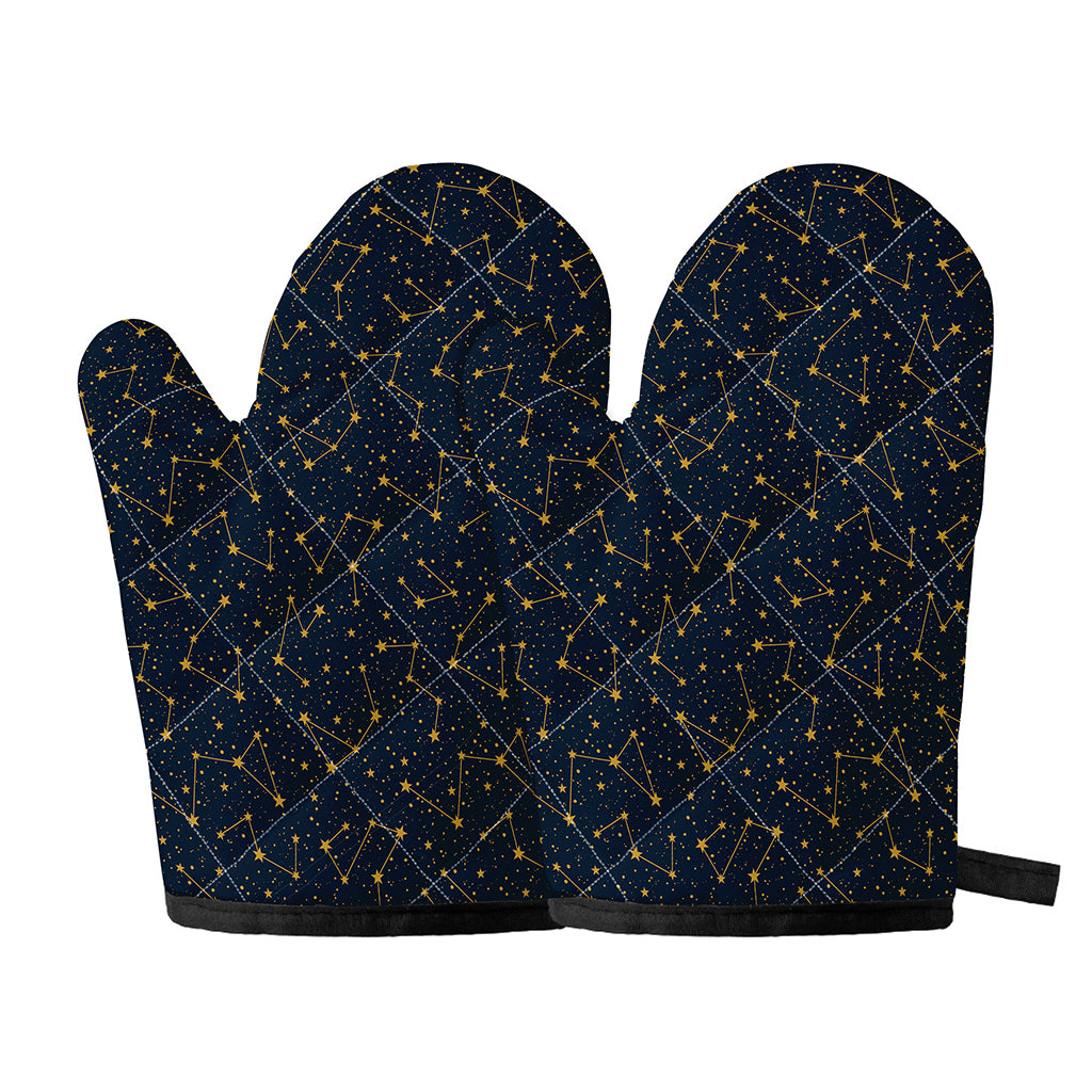 Constellation Symbols Pattern Print Oven Mitts