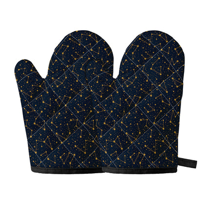 Constellation Symbols Pattern Print Oven Mitts
