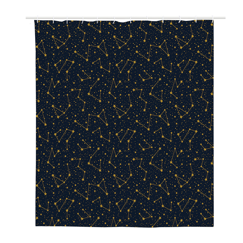 Constellation Symbols Pattern Print Polyester Shower Curtain