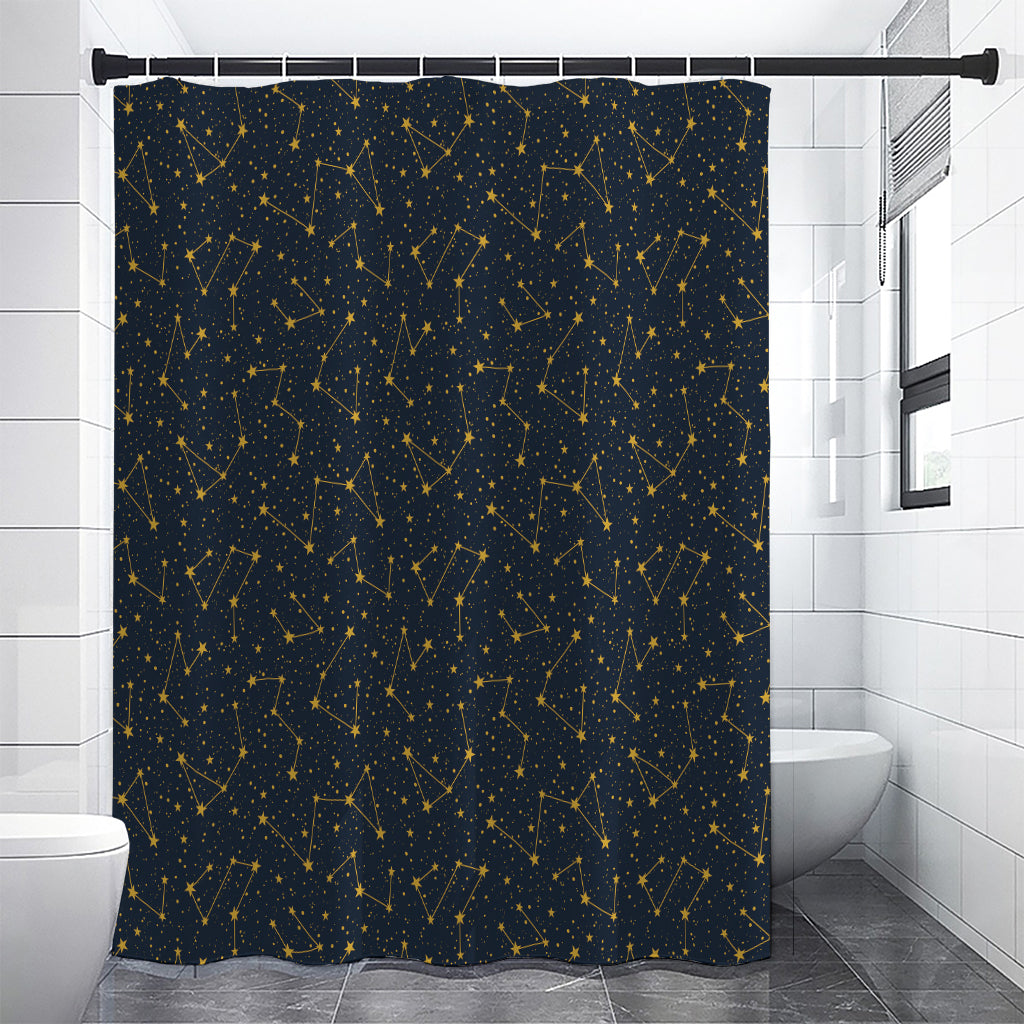 Constellation Symbols Pattern Print Premium Shower Curtain