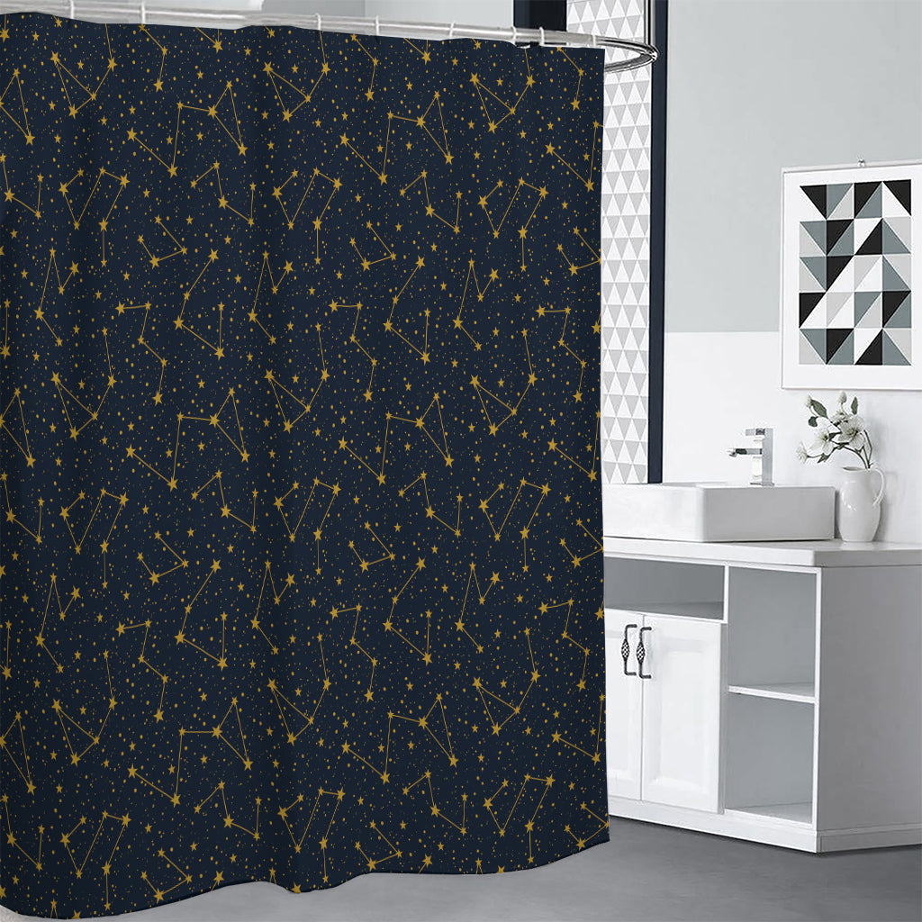 Constellation Symbols Pattern Print Premium Shower Curtain