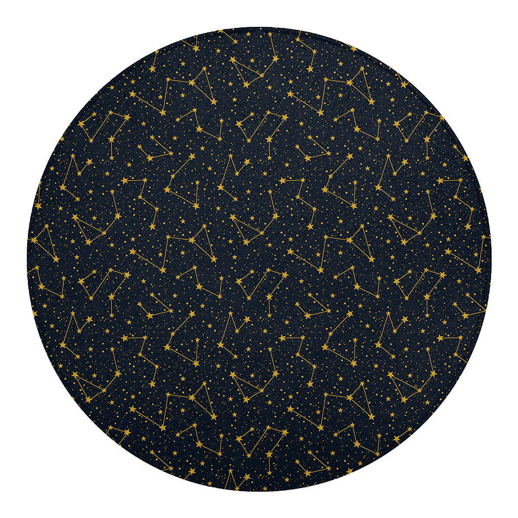 Constellation Symbols Pattern Print Round Blanket