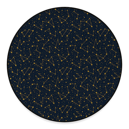 Constellation Symbols Pattern Print Round Floor Mat