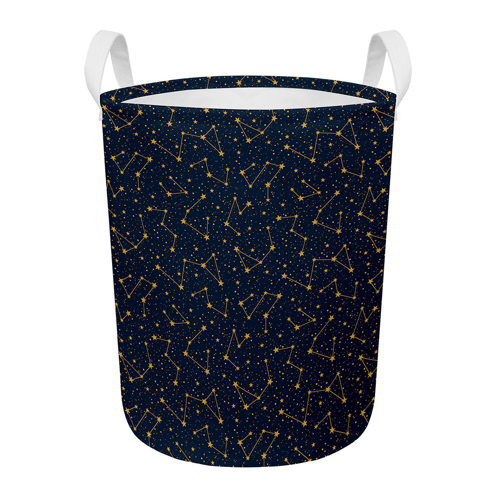 Constellation Symbols Pattern Print Round Laundry Basket