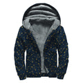 Constellation Symbols Pattern Print Sherpa Lined Zip Up Hoodie