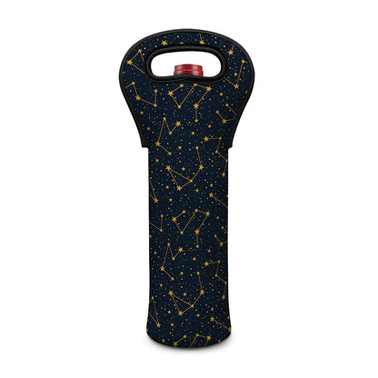 Constellation Symbols Pattern Print Single Neoprene Wine Tote