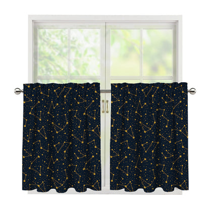 Constellation Symbols Pattern Print Tier Curtains