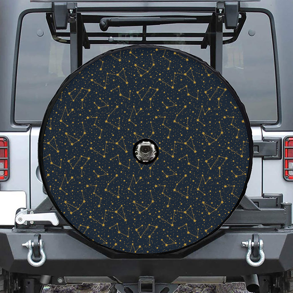 Constellation Symbols Pattern Print Tire Cover With Camera Hole