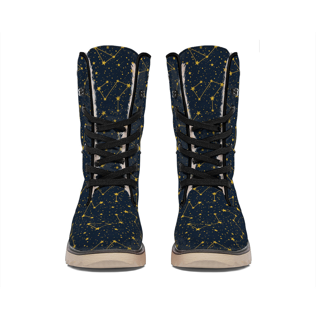 Constellation Symbols Pattern Print Winter Boots